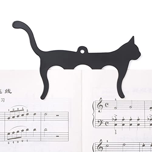Neamou Metall-Notenbuch-Clip, Katzen-Notenblatthalter - Cat Modeling Stand Seitenhalter | Bezaubernder Notenhalter mit Katze aus Metall, Notenhalter für Musiker, Klavierzubehör für Bücher, Klavier, von Neamou