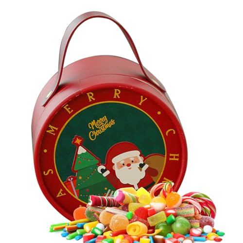 Neamou Weihnachtsplätzchen-Geschenkboxen | Kleine runde Geschenkboxen | Keksbox, Partyzubehör, tragbare Lebensmittelverpackungsbehälter, Geschenkbox für Cupcakes, Süßigkeiten, Obst, Weihnachtsfeier von Neamou