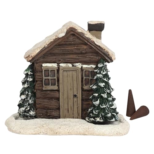 Neamou Räucherhäuschen Weihnachten Deko Mit 2 Räucherkegeln, Räucherkegel Weihnachten Halter, Log Cabin Incense Burner, Weihrauchbrenner Räucherkegel Haus, Räucherhaus Incense Holder von Neamou