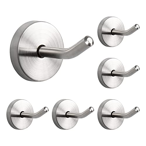 NearMoon Kleiderhaken-Badetuch-Kleiderbügel, Wandhaken zum Aufhängen von Hut, Pferdemantel, 304 Edelstahl, robuste Garagenhaken für Badezimmer, Wohnzimmer, Hotel, 6 Stück (5.1 cm, gebürstetes Nickel) NearMoon Kleiderhaken-Badetuch-Kleiderbügel, Wandhaken zum Aufhängen von Hut, Pferdemantel, 304 Edelstahl, robuste Garagenhaken für Badezimmer, Wohnzimmer, Hotel, 6 Stück (5.1 cm, gebürstetes Nickel) von NearMoon