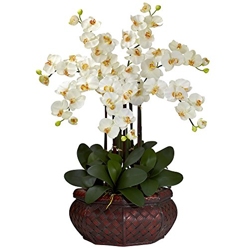 Nearly Natural 1201-CR Großes Phalaenopsis-Seidenblumen-Arrangement, cremefarben, 94 x 38,1 x 38,1 cm von Nearly Natural