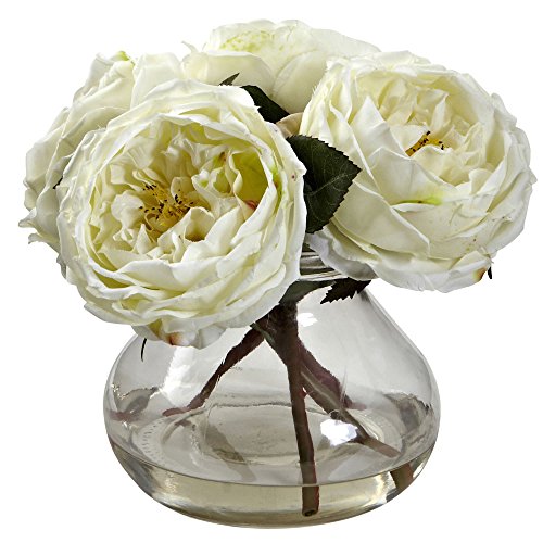 Nearly Natural 1391-WH Fancy Rose with Vase, White von Nearly Natural