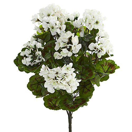 Nearly Natural Geranium Artificial Bush, UV Resistant, Set of 3 (Indoor/Outdoor) von Nearly Natural