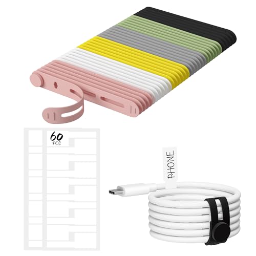 Nearockle 30 Stück Silikon kabelbinder wiederverschließbar und 60 Stück Kabeletiketten, wiederverwendbar Kabelmanagement Kabel Organizer, ladekabel, Kopfhörerkabel, Büro, Schreibtisch (Mehrfarbig) Nearockle 30 Stück Silikon kabelbinder wiederverschließbar und 60 Stück Kabeletiketten, wiederverwendbar Kabelmanagement Kabel Organizer, ladekabel, Kopfhörerkabel, Büro, Schreibtisch (Mehrfarbig) von Nearockle