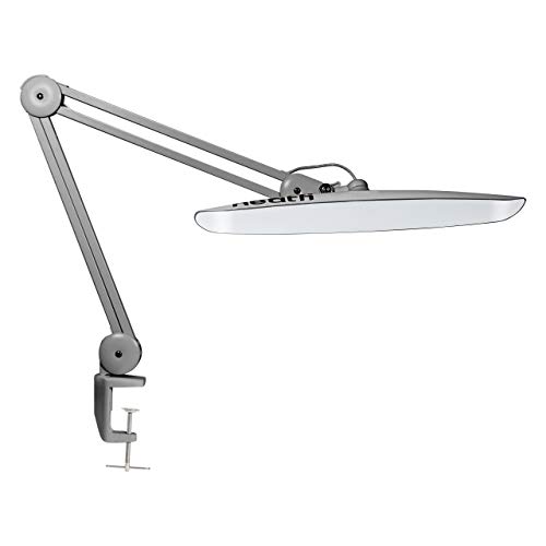 Neatfi XL 2,200 Lumen LED-Tischlampe, 24W Superhelle Schreibtischlampe, 117PCS SMD LED, 51 CM Ultrabreite Lampe, 4-stufige Helligkeit dimmbar (Nicht-CCT mit Klemme, Silber) von Neatfi