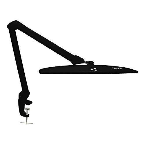 Neatfi Elite HD XL Schreibtischlampe, LED-Bürolampe, unpolare Dimmung, mehrere Helligkeitsstufen, ergonomisches Design (Nicht-CCT mit Klemme, Schwarz, 58 CM) von Neatfi