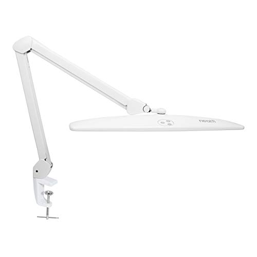 Neatfi Elite HD XL Schreibtischlampe mit Klemme, 1.600 Lumen, 84 SMD-LED, 6500 K Farbtemperatur, helle Schreibtischlampe, unpolare Dimmfunktion (58 CM, Weiß) von Neatfi