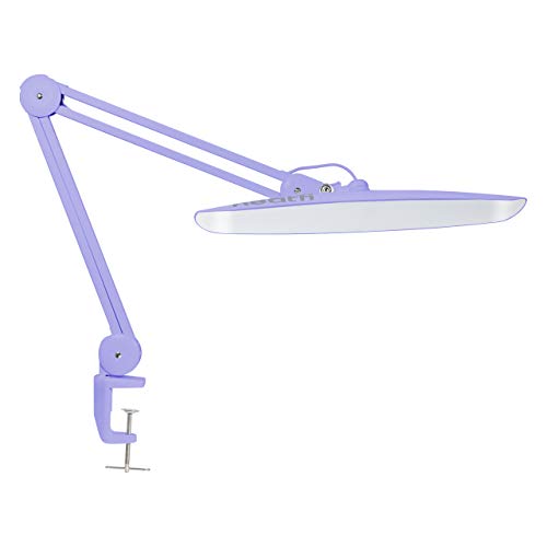 Neatfi 2200 Lumen LED-Schreibtischlampe, Home-Office- & Nagellampe, 4 Helligkeitsstufen, 6500K, 24W, dimmbar, professionelle Arbeitsleuchte (Nicht-CCT mit Klemme, Lavendel) von Neatfi