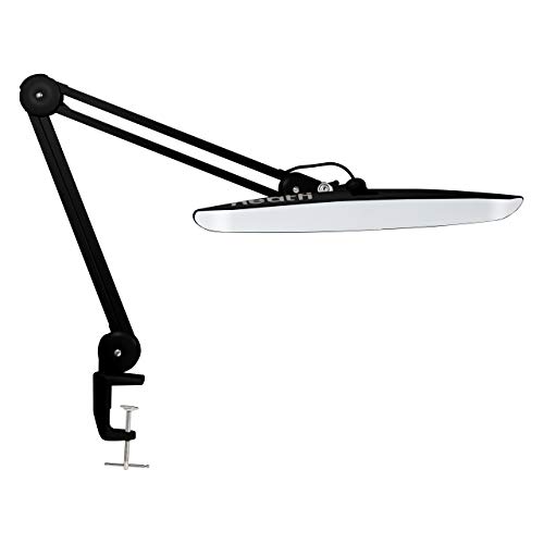 Neatfi 2200 Lumen LED-Schreibtischlampe, Home-Office- & Nagellampe, 4 Helligkeitsstufen, 6500K, 24W, dimmbar, professionelle Arbeitsleuchte (Nicht-CCT mit Klemme, Schwarz) von Neatfi