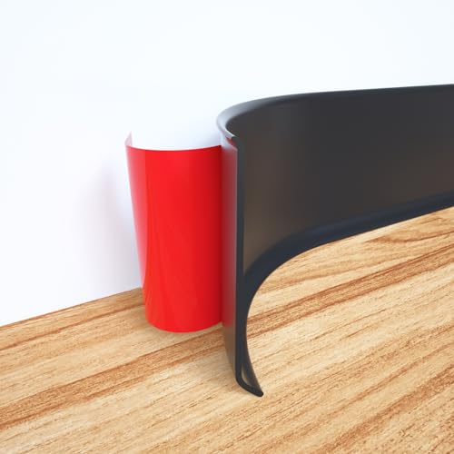 NeatiEase PVC Weichsockelleiste selbstklebend WEISS Knickleiste, 10 cm x 10 Meter(Schwarz) von NeatiEase