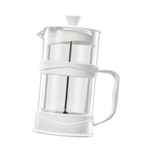 NeaxgeandX Französische Kaffeemaschine, hitzebeständig, Kaffeekolben für Zuhause, Reisen, 1000 ml, weiß und transparent von NeaxgeandX