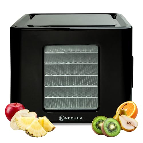 Nebula Lebensmittel Dörrgerät Mit 6 Edelstahlschalen | LED-Touch Control Design, Einstellbare Digitale Temperatur 35-70 °C & 48-Stunden-Timer | Dörrgerät Für Obst, Gemüse, Fleisch Und Mehr | 400W von Nebula