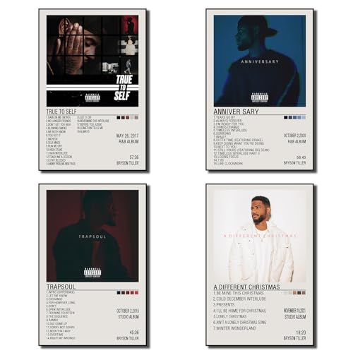 NebulaNova Bryson Tiller Sänger Musikalbum Poster Leinwand Poster Schlafzimmer Dekor Landschaft Büro Zimmer Dekor Geschenk Unframe 20 x 30 cm von NebulaNova