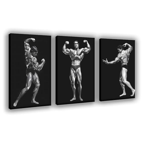 Set of 3 Arnold Schwarzenegger Poster Leinwand Poster Schlafzimmer Dekoration Landschaft Büro Raumdekoration Geschenk Frame-style 08x12inch(20x30cm) von NebulaNova