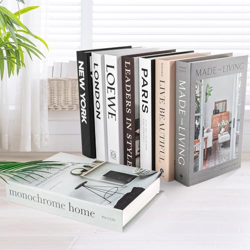 8 Stück Dekorative Bücher für Heimdekor, Faltbare Gefälschte Bücher, Display Bücher für Couchtisch/Regale, Dekobücher für Büro, Dekor für Home Sweet Stacked Books, Keine Seiten von Necdeol