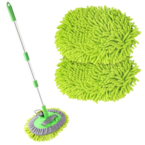 Autowaschbürste, 118CM Waschbürste Auto mit Teleskopstiel, 2 in 1 Mikrofaser Chenille Autowaschmopp, Langer Griff Multifunktionale Reinigungsbürste für Auto RV Trucks Wohnwagen Wohnmobil(3 x Moppkopf) Autowaschbürste, 118CM Waschbürste Auto mit Teleskopstiel, 2 in 1 Mikrofaser Chenille Autowaschmopp, Langer Griff Multifunktionale Reinigungsbürste für Auto RV Trucks Wohnwagen Wohnmobil(3 x Moppkopf) von Necdeol