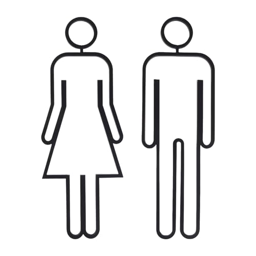 WC Schild Selbstklebend, 22cm Männer & Frauen Symbol Toilettenschild, Wasserdicht Toilettenschild Selbstklebend, Ideales WC Schild für Toilette Badezimmer Kleiderschrank von Necdeol