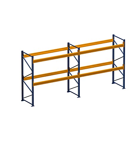 Nedcon Palettenregal 4.80 m x 3.00 m (LxH) | 2 Felder Fachlast 2050 kg für bis zu 15 Europaletten | Schwerlastregal Lagerregal Regal von Nedcon