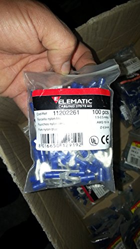 nedelko 69202261 Gabelkabelschuhe Nylon 1,5 ÷ 2,5² mm/6,5 mm, blau (100 Stück) von Nedelko