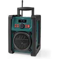 Dab+ Radio Baustellenradio dab+ / fm 2.2 ' Scharz-weiß Monitor Batteriebetrieben / Netzstromversorgung Digital 15 w Bluetooth® Wecker Sleep Timer von Nedis