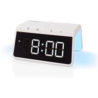 Kabelloses ladegerat fur wecker qi zertifiziert 5 75 10 15 w usb a tap nachtlicht 2 weckzeiten snooze funktion 61319230 von Nedis