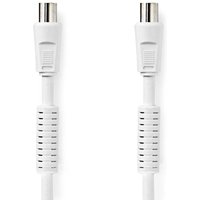 Koaxialkabel iec koax stecker iec koax buchse vernickelt 120 db 75 ohm vier schirme 200 m rund pvc wei etikett von Nedis