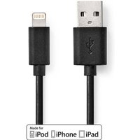 Lightning Kabel USB 2.0 Apple Lightning, 8-polig USB-A Stecker 480 Mbps Vernickelt 1,00 m Rund PVC Schwarz Box Lightning Kabel USB 2.0 Apple Lightning, 8-polig USB-A Stecker 480 Mbps Vernickelt 1,00 m Rund PVC Schwarz Box von Nedis