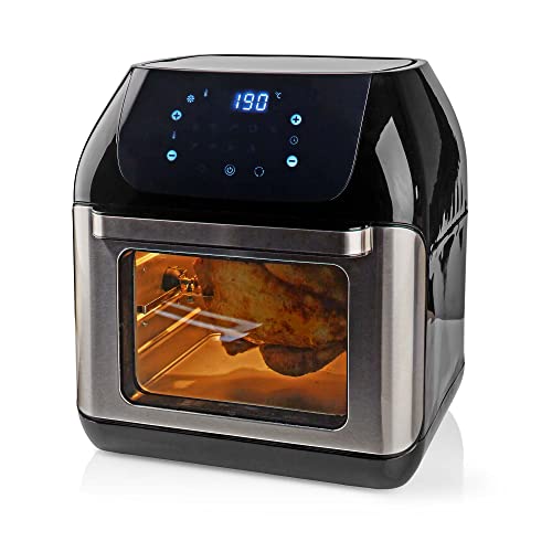 Nedis KAAFO300EBK Heißluftfritteuse – 12L – 1500W – Touchscreen – 9 Programme – Mit Drehspieß – Schwarz Nedis KAAFO300EBK Heißluftfritteuse – 12L – 1500W – Touchscreen – 9 Programme – Mit Drehspieß – Schwarz von NEDIS