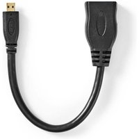 Nedis - High Speed hdmi™ Kabel mit Ethernet hdmi™ Micro-Stecker hdmi™ Ausgang 4K@30Hz 10.2 Gbps 0.20 m Rund pvc Schwarz Plastikbeutel von Nedis