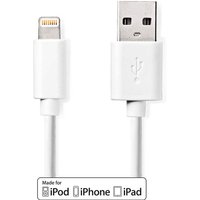 Nedis - Lightning Kabel usb 2.0 Apple Lightning, 8-polig usb-a Stecker 480 Mbps Vernickelt 1,00 m Rund pvc Weiß Box von Nedis