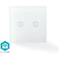 Nedis - Smartlife switch wi fi dual wandmontage 1000 w android ios glas wei 3859147 von Nedis
