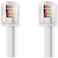 Nedis - Telekommunikationskabel rj11 stecker rj11 stecker 100 m kabelaufbau flach beschichtung vergoldet kabeltyp rj11 wei von Nedis