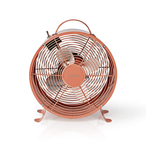 Nedis Tischventilator - Fan - 2-Gang - 20 W - 25 cm - 1.50 m - Metall - Vintage Pink von NEDIS