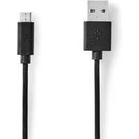 Nedis - USB-Kabel usb 2.0 USB-A-Stecker USB-Micro-B-Stecker 10 w 480 Mbps Vernickelt 1,00 m Rund pvc Schwarz Etikett von Nedis