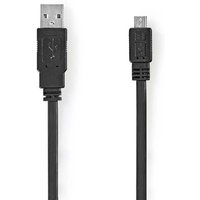 Nedis - USB-Kabel usb 2.0 USB-A-Stecker USB-Micro-B-Stecker 480 Mbps Vernickelt 1,00 m Flach pvc Schwarz Kunststoffbeutel von Nedis