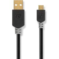 Nedis - USB-Kabel usb 2.0 usb-a Stecker usb Micro-B Stecker 480 Mbps Vergoldet 1,00 m Rund pvc Anthrazit Box von Nedis