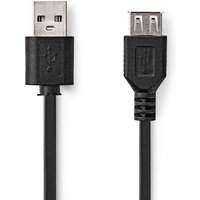 Nedis - USB-Kabel usb 2.0 usb-a Stecker usb-a Buchse 480 Mbps Vernickelt 3,00 m Rund pvc Schwarz Box von Nedis
