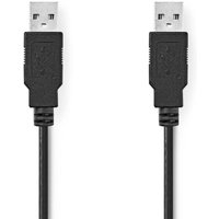 Nedis - USB-Kabel usb 2.0 usb-a Stecker usb-a Stecker 480 Mbps Vernickelt 2,00 m Rund pvc Schwarz Box von Nedis