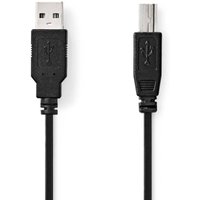 Nedis - USB-Kabel usb 2.0 usb-a Stecker usb-b Stecker 480 Mbps Vernickelt 2,00 m Rund pvc Schwarz Box von Nedis