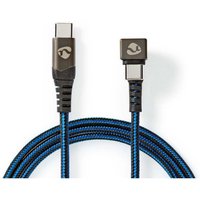 Nedis - Usb kabel usb 20 usb c stecker usb c stecker 480 mbps vergoldet 100 m rund geflochten nylon blau schwarz box mit abgedecktem fenster von Nedis