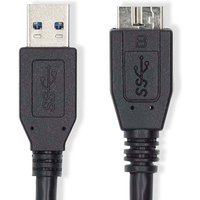Nedis - USB-Kabel usb 3.2 Gen 1 usb-a Stecker usb Micro-B Stecker 5 Gbps Vernickelt 1,00 m Rund pvc Blau Etikett von Nedis