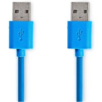 Nedis - USB-Kabel usb 3.2 Gen 1 usb-a Stecker usb-a Stecker 5 Gbps Vernickelt 2,00 m Rund pvc Blau Umschlag von Nedis