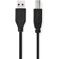Nedis - USB-Kabel usb 3.2 Gen 1 usb-a Stecker usb-b Stecker 5 Gbps Vernickelt 2,00 m Rund pvc Schwarz Box von Nedis