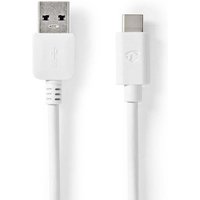 Nedis - USB-Kabel usb 3.2 Gen 1 usb-a Stecker usb-c™ Stecker 60 w 5 Gbps Vernickelt 2,00 m Rund pvc Weiß Box von Nedis
