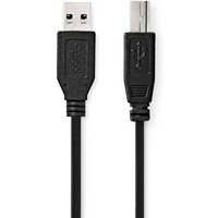 Usb kabel usb 32 gen 1 usb a mann usb b mahne 5 gbit s nickel plattiert 200 m runde pvc schwarz etikett 83961296 83961296 83961296 83961296 83961296 von Nedis