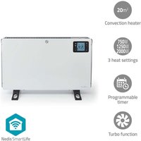 Smartlife konvektionsheizung wi fi 2000 w 3 heizstufen lcd 5 - 37 c einstellbarer thermostat wei von Nedis