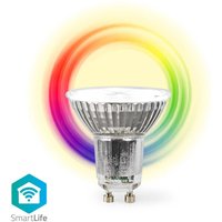 SmartLife led Spot Wi-Fi GU10 345 lm 4.9 w rgb / Warm to cool white 2700 - 6500 k Energy class: g Android™ / ios PAR16 1 pc. von Nedis