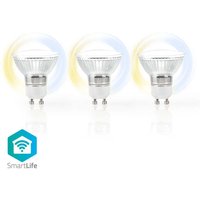 SmartLife led Spot Wi-Fi GU10 400 lm 5 w Cool White / Warm White 2700 - 6500 k Energy class: f Android™ / ios PAR16 3 pcs von Nedis