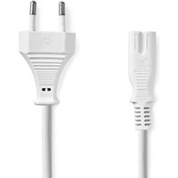 Nedis - Stromkabel euro mannlich iec 320 c7 gerade gerade vernickelt 300 m flach pvc weiss label 83960260 83960260 83960260 83960260 83960260 von Nedis