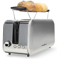 Toaster 2 steckplatze braunungsstufen 7 auftaufunktion aluminium silber 82913208 82913208 von Nedis